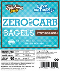 ThinSlim Foods Zero Net Carb Bagels Everything Inside 6 pack