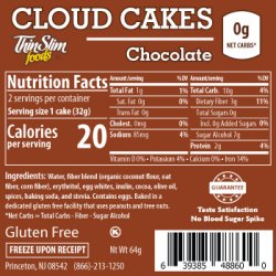 ThinSlim Foods Cloud Cakes Chocolate, 2pack