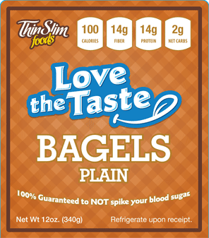 ThinSlim Foods Love-the-Taste Bagels Plain 6 pack ThinSlim Foods Love-the-Taste Bagels Plain 6 pack