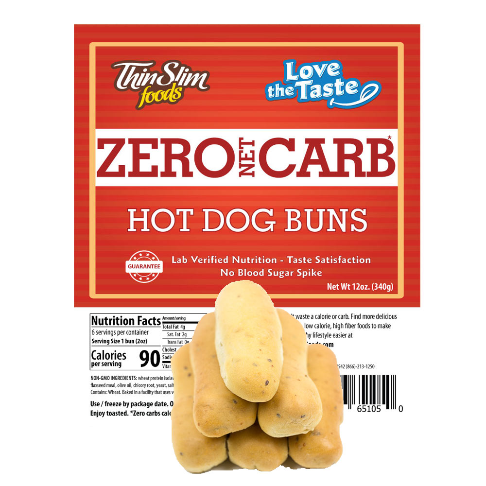 ThinSlim Foods Love-the-Taste Hot Dog Buns - Click Image to Close