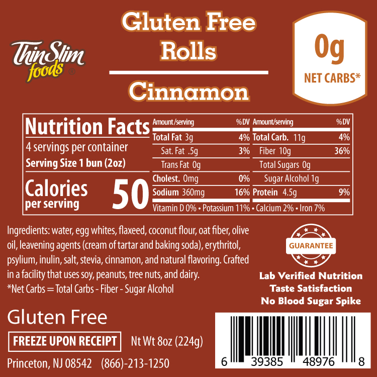 ThinSlim Foods Gluten Free Rolls Cinnamon - Click Image to Close