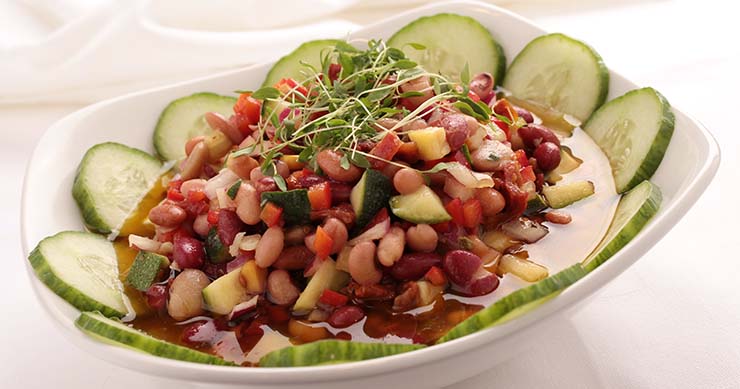 tomato and cucumber salad meal in a bowl