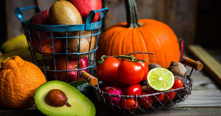 healthy fruits in a basket