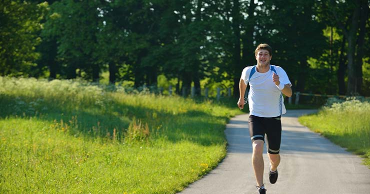 Man jogging on the road