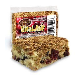 Scrumptous VitalJolt Cranberry Crunch Collagen Brownie Bar, 6pack