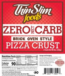 ThinSlim Foods Zero Net Carb Pizza Crust, 4oz, 2pack