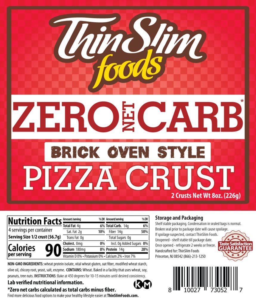 ThinSlim Foods Zero Net Carb Pizza Crust, 4oz, 2pack - Click Image to Close