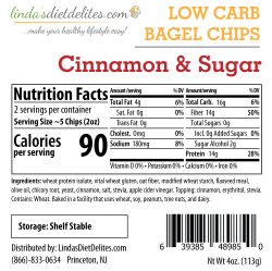 Lindas Diet Delites Low Carb Bagel Chips Cinnamon