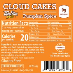 ThinSlim Foods Cloud Cakes Pumpkin Spice, 2pack