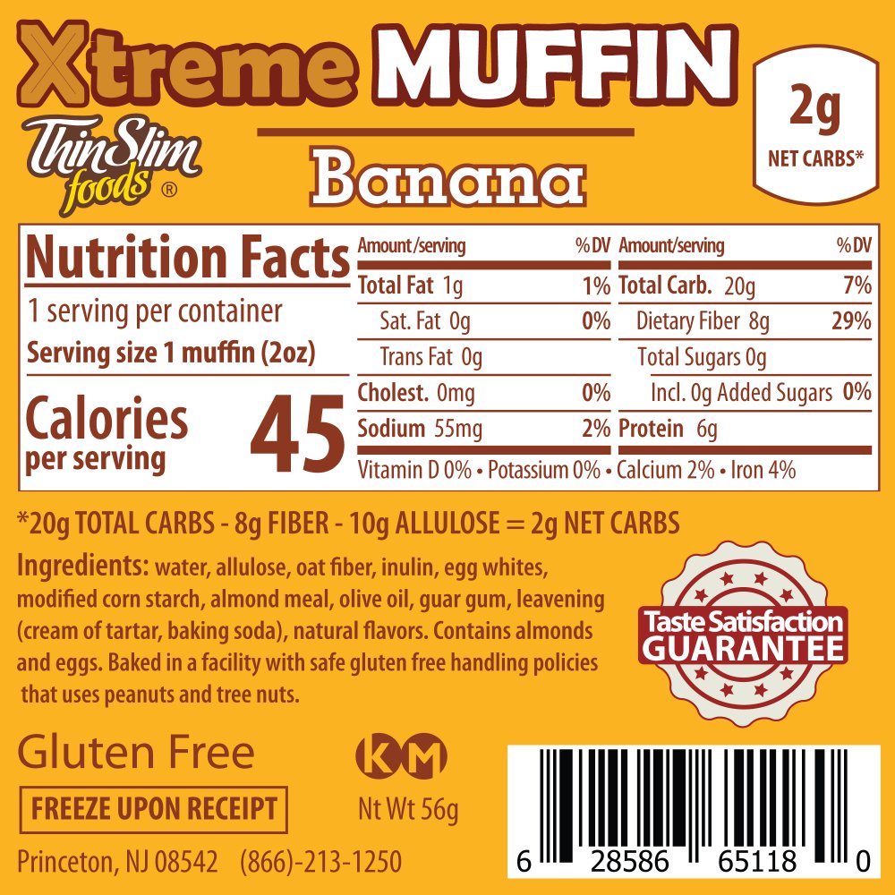 ThinSlim Foods Xtreme Muffins Banana, 6pack - Click Image to Close