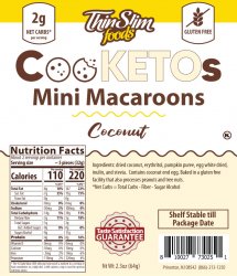 ThinSlim Foods CooKETOs Mini Macaroons Coconut