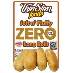 ThinSlim Foods Soft n' Fluffy ZERO Net Carb Long Rolls