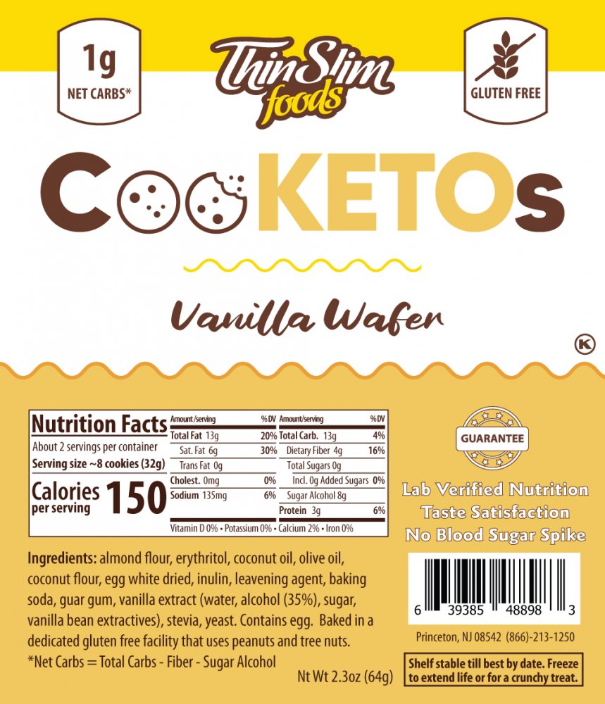 ThinSlim Foods CooKETOs Vanilla Wafer - Click Image to Close