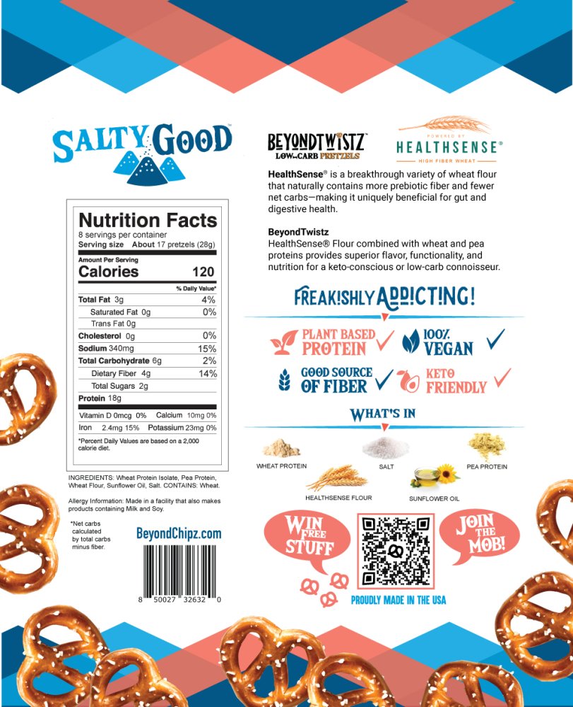 BeyondTwistz Low Carb Protein Pretzels Salty Good - Click Image to Close