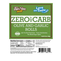 ThinSlim Foods Rustic Tuscan Olive and Garlic Rolls