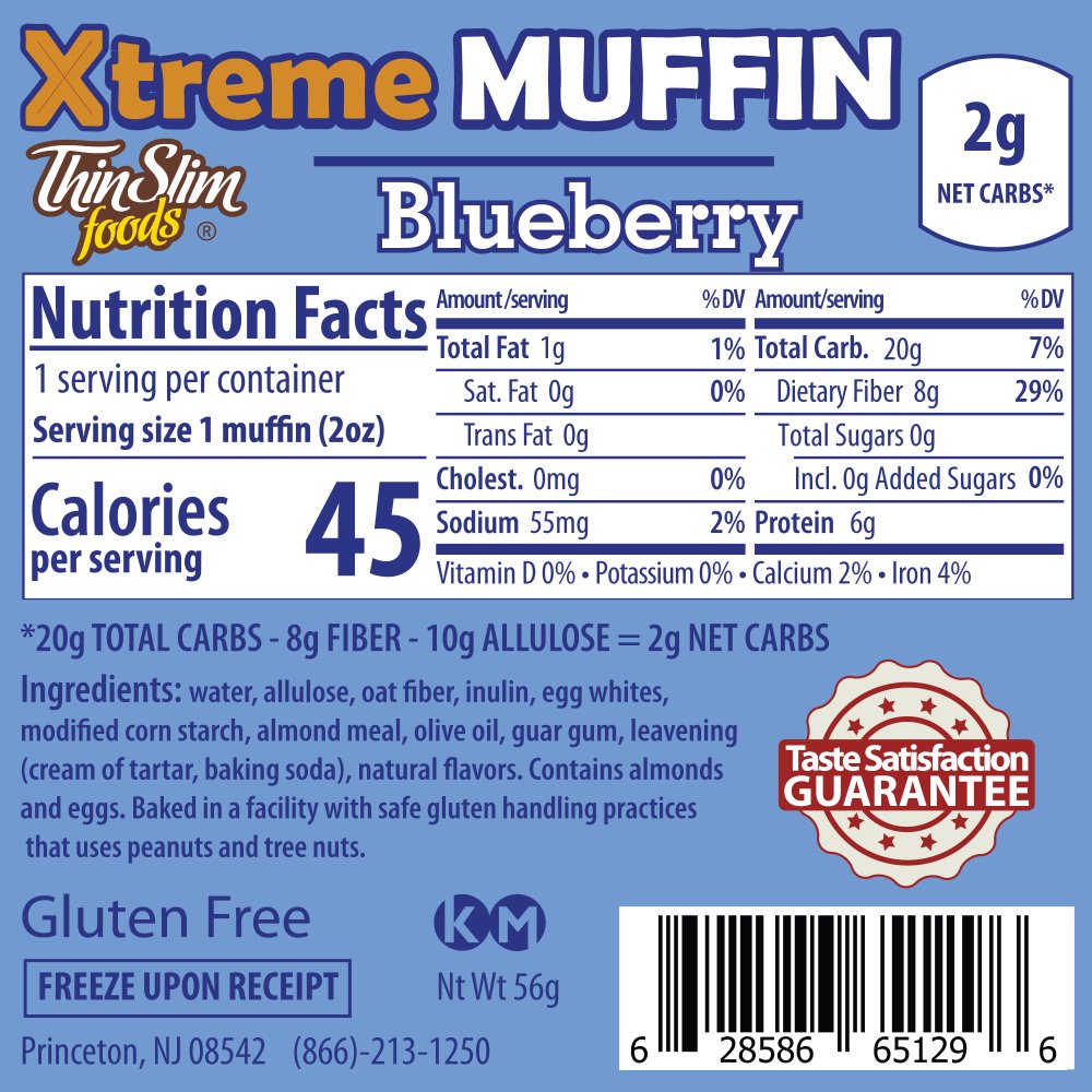 ThinSlim Foods Xtreme Muffins Blueberry, 6pack - Click Image to Close