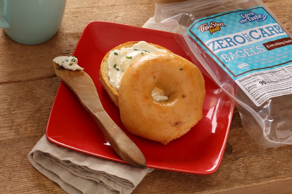 ThinSlim Foods Zero Net Carb Bagels Everything Inside 6 pack - Click Image to Close