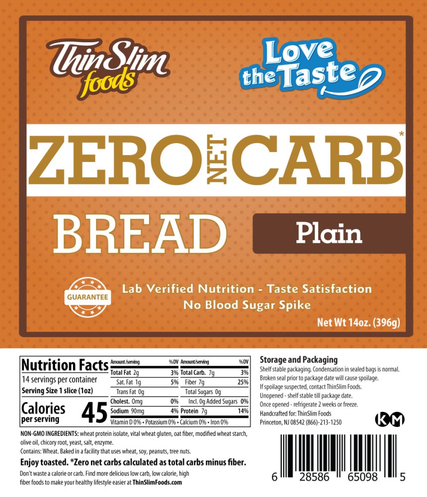 ThinSlim Foods Zero Net Carb Bread Plain + Bagel Everything Inside Bundle - Click Image to Close