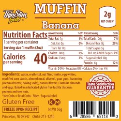 ThinSlim Foods Muffins Banana Fluffed, 6pack