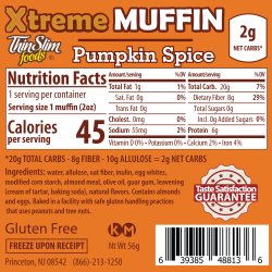 ThinSlim Foods Xtreme Muffins Pumpkin Spice, 6pack