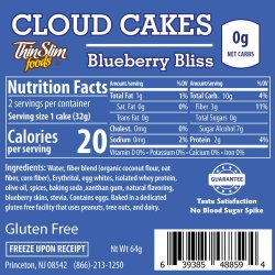 ThinSlim Foods Cloud Cakes Blueberry Bliss, 2pack