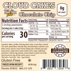 ThinSlim Foods Cloud Cakes Chocolate Chip, 2pack