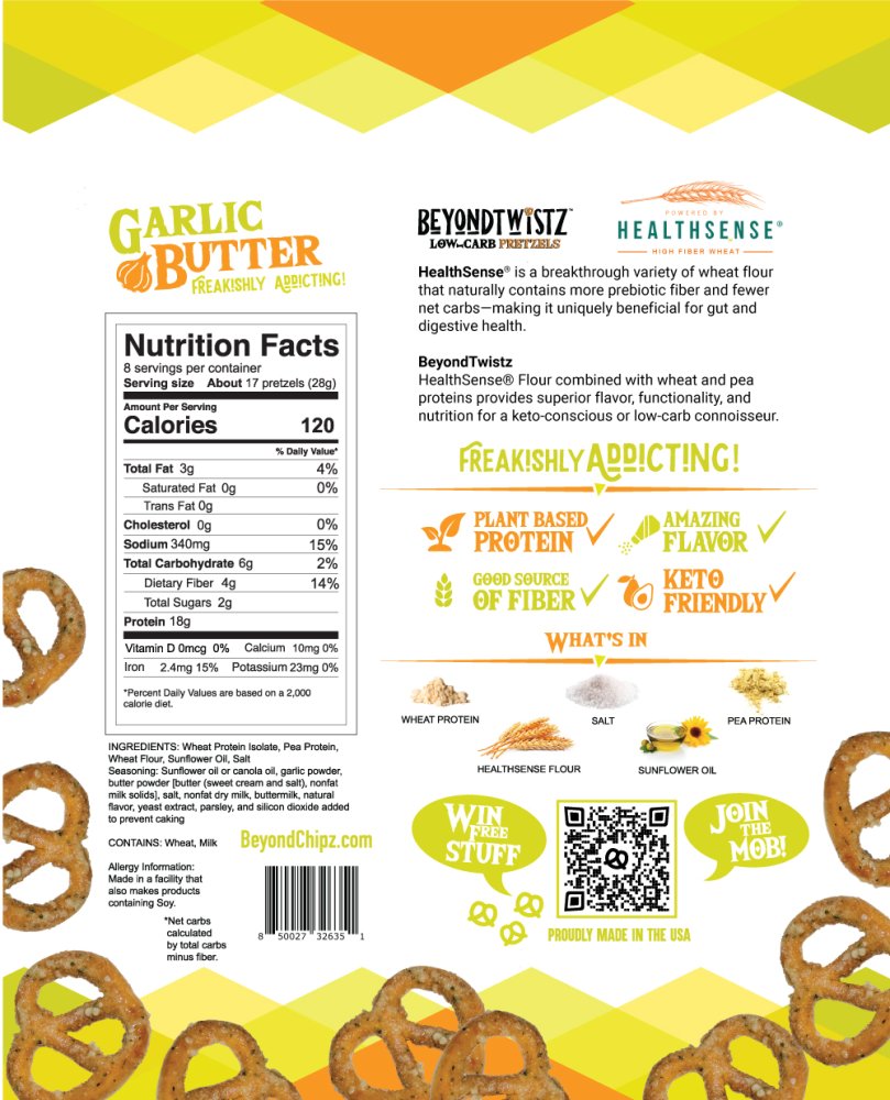 BeyondTwistz Low Carb Pretzels Garlic Butter - Click Image to Close