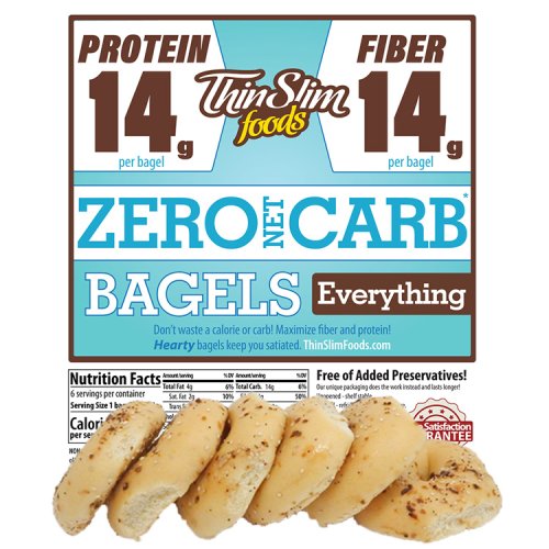 ThinSlim Foods Zero Net Carb Bagels Everything ThinSlim Foods Zero Net Carb Bagels Everything