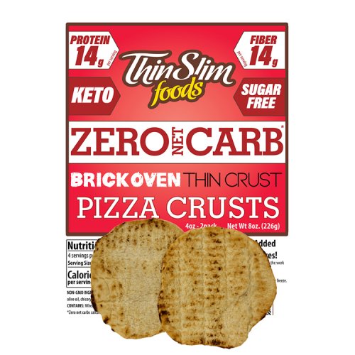 ThinSlim Foods Zero Net Carb Pizza Crust, Brick Oven Thin Crust 4oz 2pack