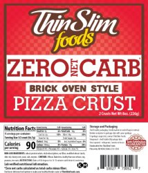 ThinSlim Foods Zero Net Carb Pizza Crust, 4oz, 2pack