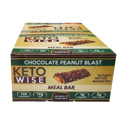 Keto Wise Meal Replacement Bar, Chocolate Peanut Blast, 12pack