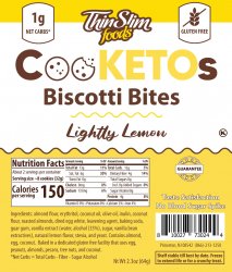 ThinSlim Foods CooKETOs Biscotti Bites Lightly Lemon
