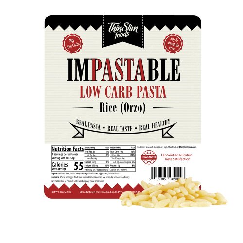 ThinSlim Foods Impastable Low Carb Pasta Rice (Orzo)