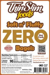ThinSlim Foods Soft n' Fluffy ZERO Net Carb Bagels
