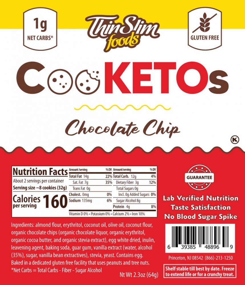 ThinSlim Foods CooKETOs Chocolate Chip - Click Image to Close