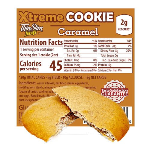 ThinSlim Foods Xtreme Cookie Caramel, 6pack
