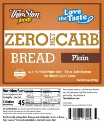 ThinSlim Foods Zero Net Carb Bread Plain | Keto Bread | Low Carb Bread