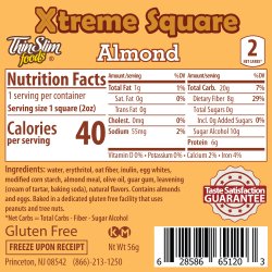 ThinSlim Foods Xtreme Square Almond, 6pack