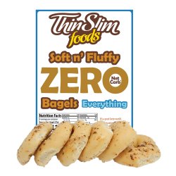 ThinSlim Foods Soft n' Fluffy ZERO Net Carb Bagels Everything