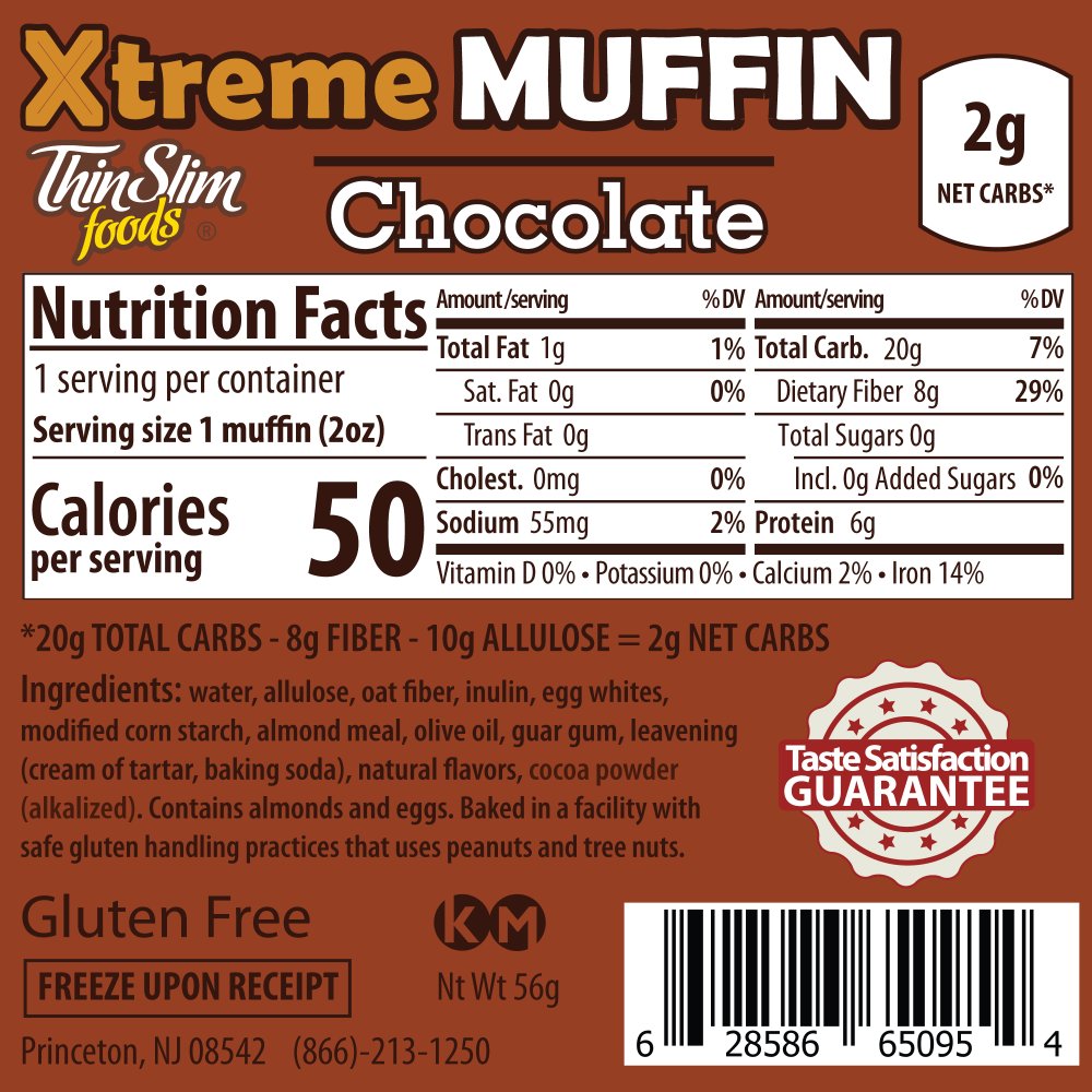 ThinSlim Foods Xtreme Muffins Chocolate, 6pack - Click Image to Close