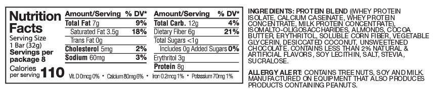 product label or nutrition