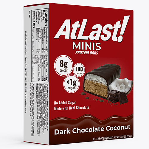 AtLast! Minis Protein Bars, Dark Chocolate Coconut AtLast! Minis Protein Bars, Dark Chocolate Coconut