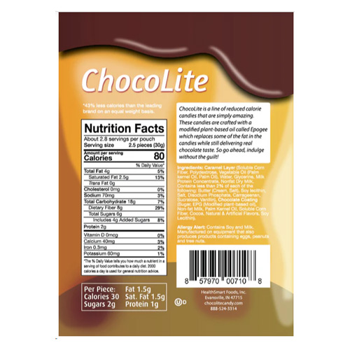 ChocoLite Chocolate Covered Caramels Pouch - Click Image to Close