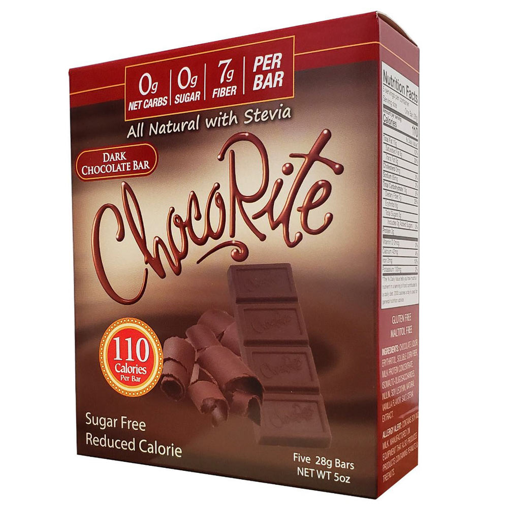Chocorite Chocolate Bars, Dark Chocolate, 5pack - Click Image to Close