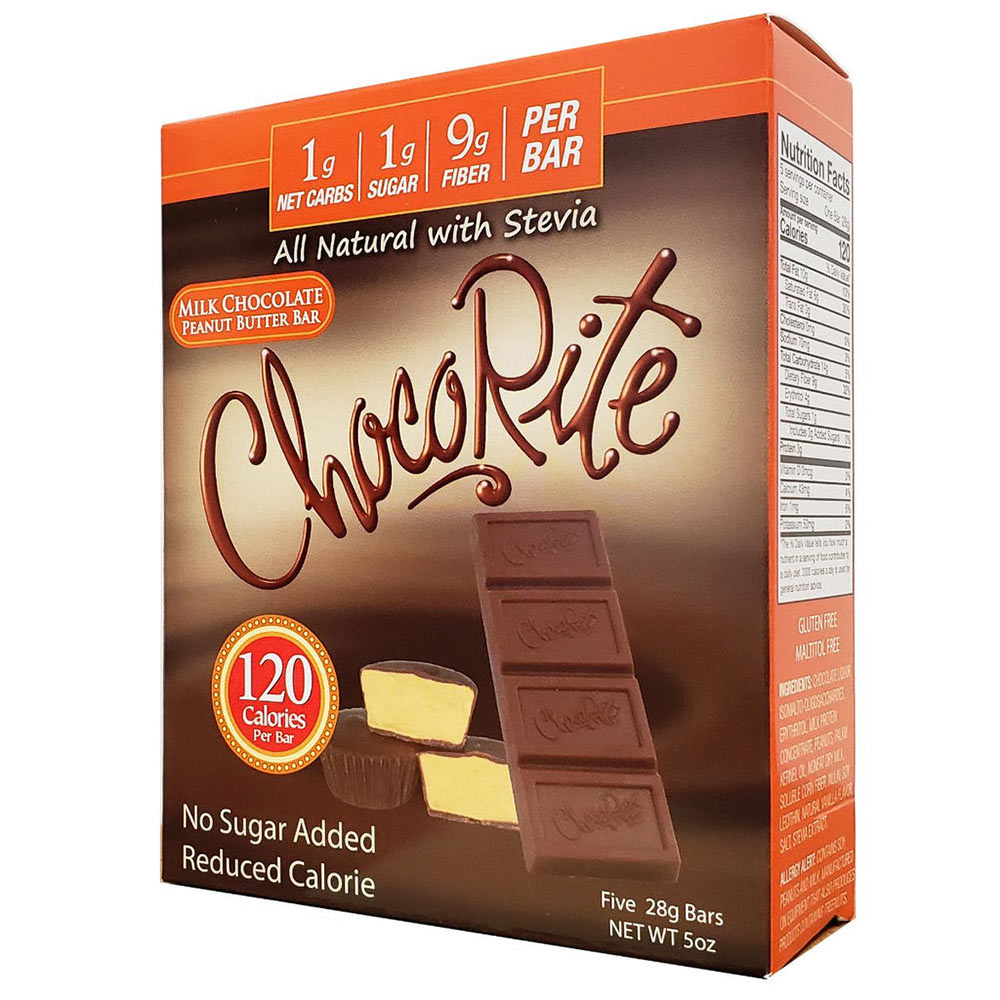 Chocorite Chocolate Bars, Milk Chocolate Peanut Butter, 5pack - Click Image to Close