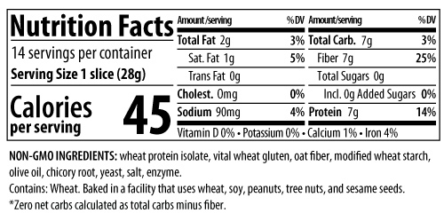 ThinSlim Foods Zero Net Carb Bread Plain - Click Image to Close