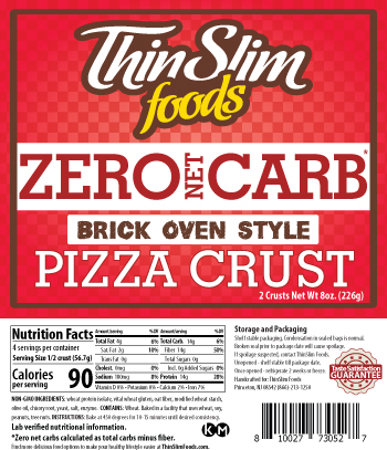 ThinSlim Foods Zero Net Carb Pizza Crust, 4oz, 2pack