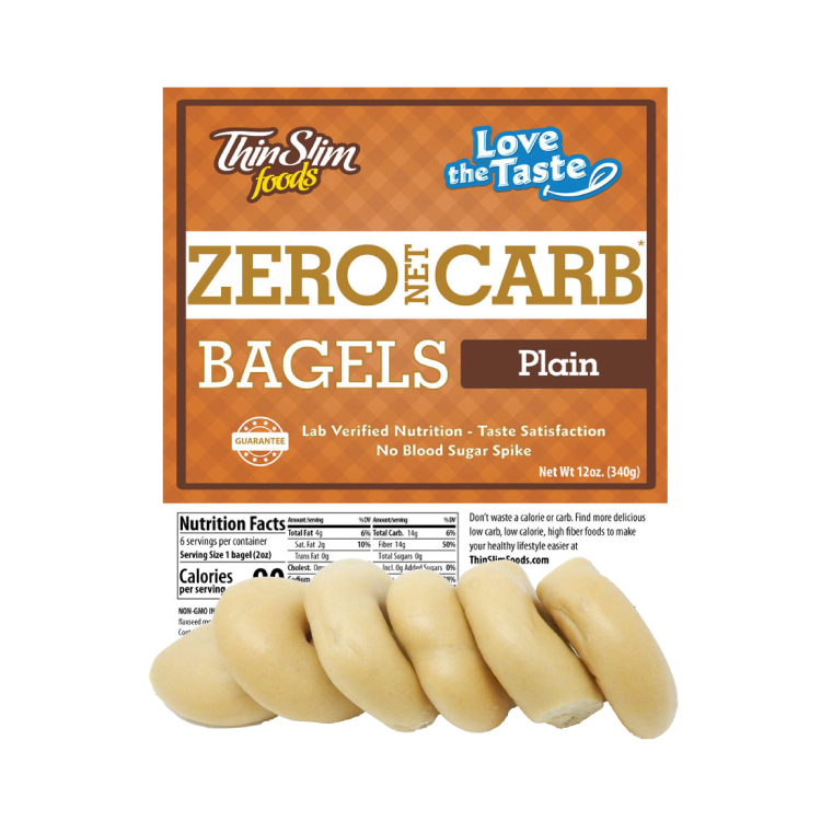 ThinSlim Foods Love-the-Taste Bagels Plain 6 pack - Click Image to Close