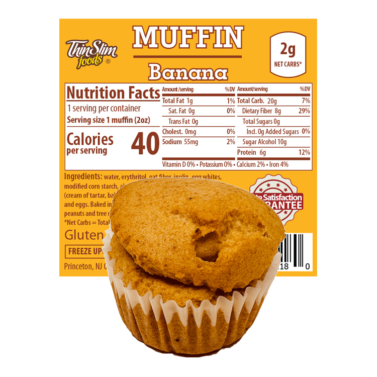 ThinSlim Foods Muffins Banana Fluffed, 6pack - Click Image to Close
