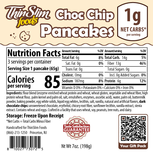 ThinSlim Foods Pancakes Chocolate Chip - Click Image to Close
